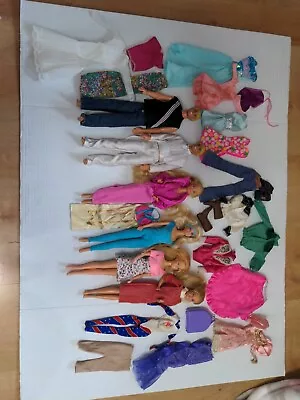 Vintage 80s Barbies And Kens Lot With Clothes Some TLC  • $50