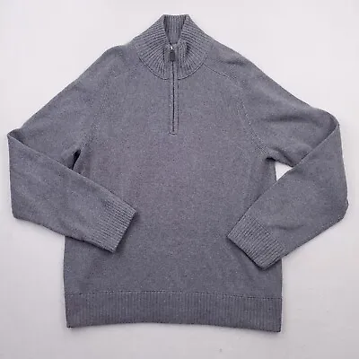 Martin Osa Sweater Mens Sz L Gray 1/4 Zip Pullover Wool Blend Heavyweight Mock • $29.99