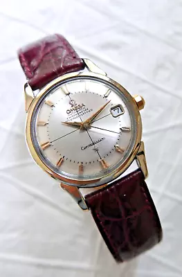 Vintage 1959 Omega Costellation Chronometer 24j Men's Watch 14k Gold Cap/Steel • $1699