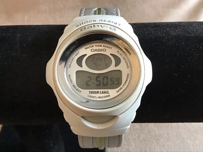 £28 • Buy Casio Rare Vintage BGM-201 Baby G Chrono Alarm Silver And White 