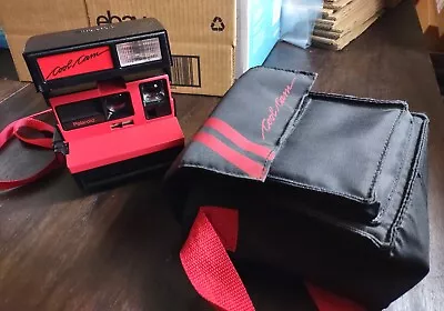 Polaroid Cool Cam 600 Camera W Red/Black Strap & Bag Untested Retro Collectible • $49.95