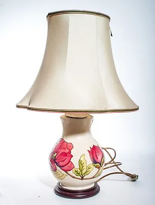 Moorcroft Magnolia Pattern White Table Lamp With Shade! UK Made!  • $491.60