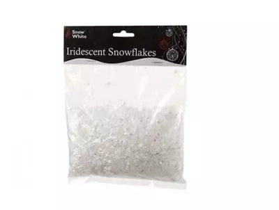 50g Artificial Fake Clear Snow Scatter Christmas Decorations Crafts Iridescent • £3.49