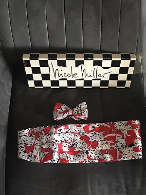 VTG Nicole Miller Disney 101 Dalmatian Style Silk Bow Tie & Cummerbund Set Rare • $24.99