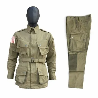  WWII US Army Paratrooper M42 Uniform Airborne Field Jacket Trousers Size 42R/M • $96.99
