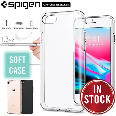 $19.99 • Buy Genuine SPIGEN Liquid Crystal Slim Soft Gel Cover For Apple IPhone 8 / 7 Case