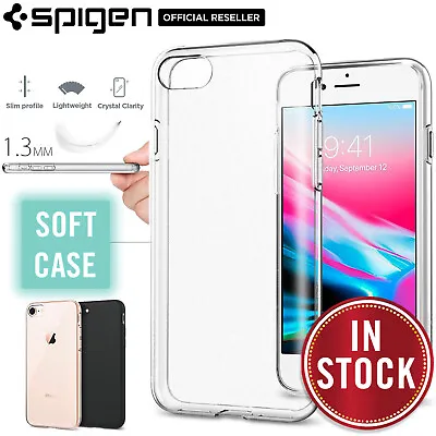 Genuine SPIGEN Liquid Crystal Slim Soft Gel Cover For Apple IPhone 8 / 7 Case • $17.99