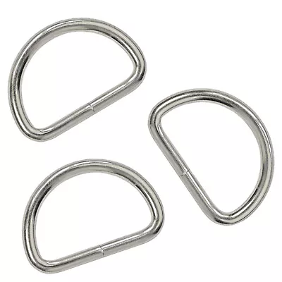 Metal D Ring Non Welded D-Rings Electroplated Black Or Nickel Plated Silver • $13.79