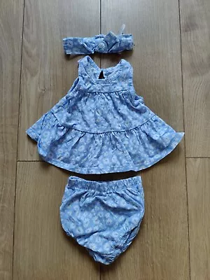 Baby Gap Girl Summer Clothes Outfit Bundle Top Bottoms & Headband 3-6 Months • £10