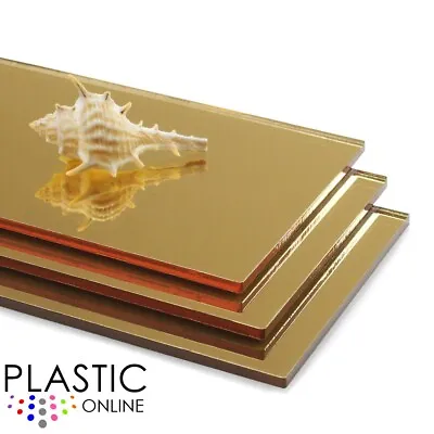 Acrylic Gold Mirror Sheet Perspex Plastic Safety Mirror Gold Mirror Child Safe • £11.10