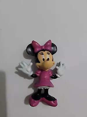 Disney MINNIE MOUSE 2.25  Figure PVC Purple Pink Dress Bow Cake Topper E2 • $6.99