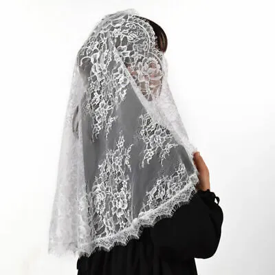 Women Head Covering Veil Mass Mantilla Catholic Church Chapel 　Ｖeil Lace • £8.39