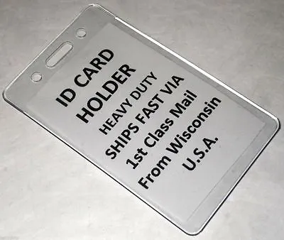 $3.96 • Buy 5 Vertical ID Card Holder Badge No Zip Clear Slide In Travel Cruise Work 