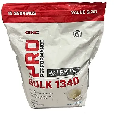 GNC Pro Performance Bulk 1340 Vanilla Ice Cream 50g Protein 12.10 LB. Exp02/2025 • $48