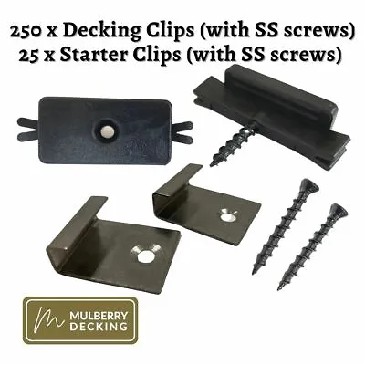£39.99 • Buy Composite Decking Clips Hidden Fasteners T Fixings | Starter Clips | SS Screws 