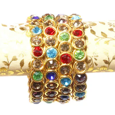 Indian Glass Multicolor 4 Bangles Set Bracelet Indian Jewelry For Women's Kada • $15