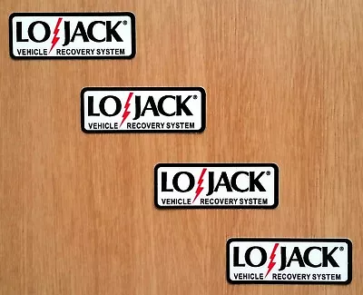 4 LOJACK CAR RECOVERY 2  X .75  REFLECTIVE VINYL DECAL CAR SECURITY STICKERS • $9