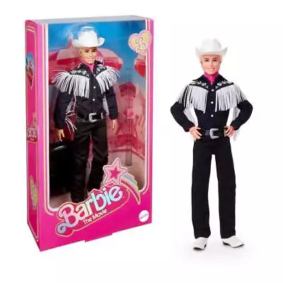 Barbie The Movie Collectible Ken Doll Wearing Black And White Western Outfit • $89