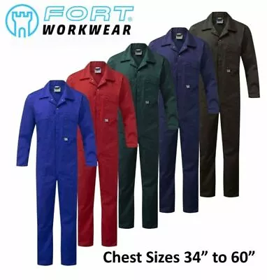 £21.95 • Buy FORT QUALITY 240 GSM MEN'S ZIP FRONT Poly/Cotton COVERALLS Boiler Suit Overalls