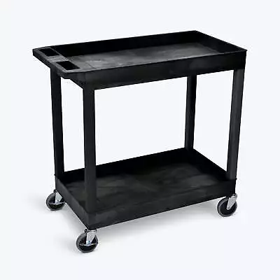 32  2-Tub Shelf Service Utility Cart Heavy Duty Tool Storage Shop Garage Rolling • $70.96