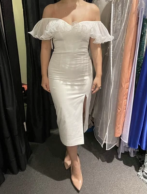 Off The Shoulder White Midi Dress Elle Zeitoune • $95