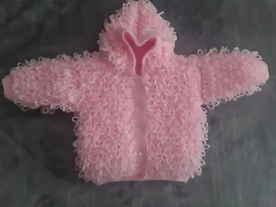 Hand Knitted Baby Girls Loop Stitch Cardigan /Jacket  6 -12 Months(approx) • £12