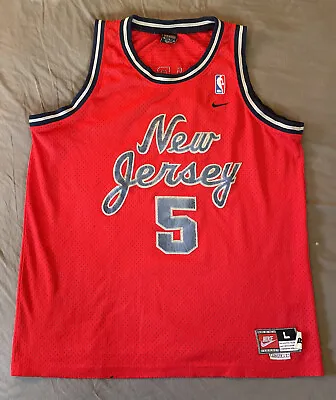 Vintage Nike Rewind Throwback Jersey Brooklyn Nets Jason Kidd #5 Men's Size L • $18