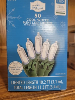 $9.99 • Buy Holiday Time 50 Cool White Mini LED Lights New