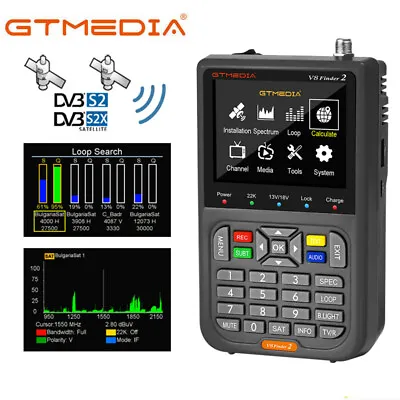 GTMEDIA V8 Sat Finder DVB-S2/S2X FTA Digital Satellite Finder Signal Meter 3.5'' • $49.99