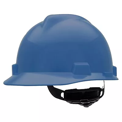 MSA BLUE V Gard ANSI OSHA Construction Safety HARD HAT 4 PT Ratchet Suspension • $21.75