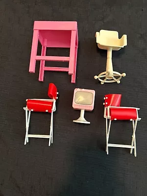 Barbie Furniture Vintage Lot Includes Table Chair Pink Tv • $6