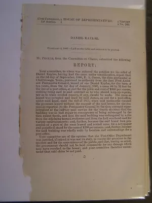 Government Report 1882 Daniel Kaylor Claims Post Office Railway Mail Service  • $22