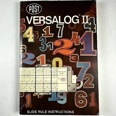 Post VERSALOG II Slide Rule Instructions Book Paperback 1970 Vintage Original • $29.95