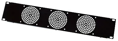 2U  Rack Panel For 3 X 80mm Fan Holes 19 Inch Folded Rackmount Panel • £16.50