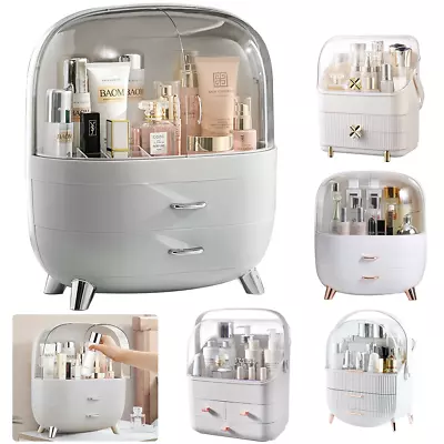 XL Large Make Up Organiser Cosmetic Vanity Case Box 2 Drawers Skincare Storage • £15.99