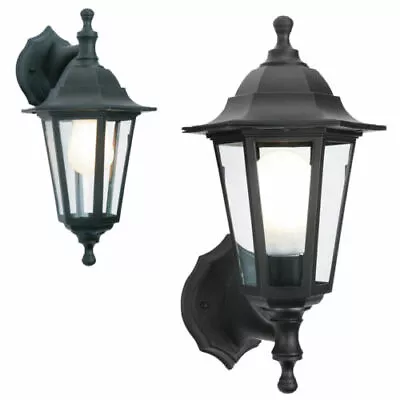 LED Black Rustproof Traditional Coach House Wall Garden Outdoor Lantern Light • £10.99