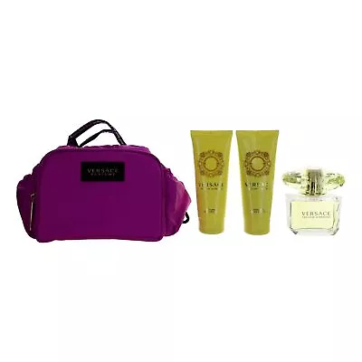 Versace Yellow Diamond By Versace 4 Piece Gift Set For Women With Bag • $82.86