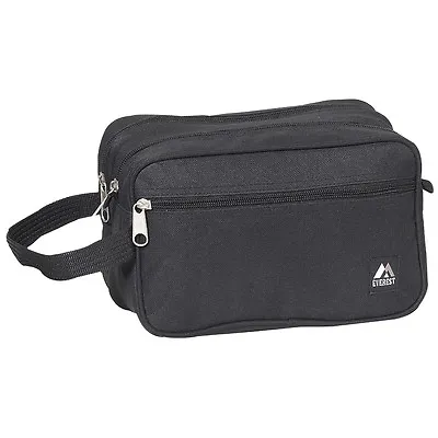 Everest Dual Compartment Toiletry Travel Bag - Black • $13.99