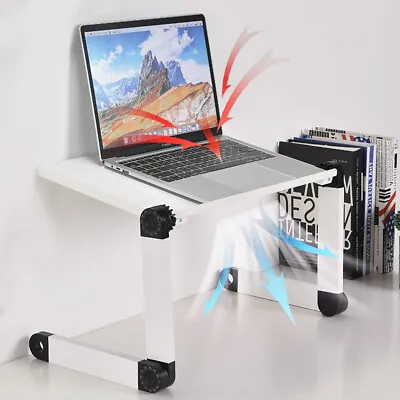PortableFolding Laptop Notebook Table Adjustable Stand Car Bed Tray ComputerDesk • £17.95