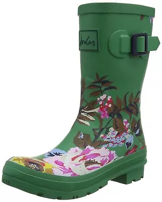 Joules - Women's Molly Welly Boot Green Florals Size 5 • $45.59