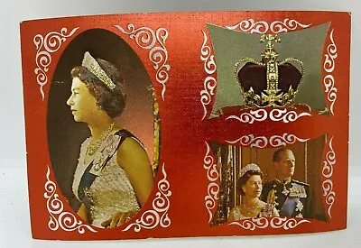 1970's Vintage Foil Queen Elizabeth Prince Philip Postcard Coastal Colour Unused • £3.15