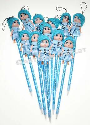 12 Pc Baby Shower Favors Pens Recuerdos Party Favors Blue Baby Boy Knit Hat • $9.49