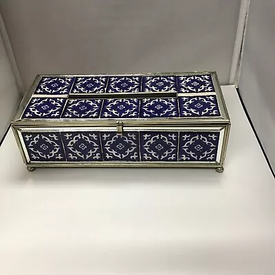 Mexican Handmade Rustic Talavera Tile In Tin Box For Tissues 11  X 5.5  X 3.5  • $49.99