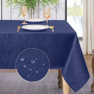 9 Colors 12 Sizes Jacquard  Rectangle Tablecloth Waterproof & Stain Resistant US • $17.99