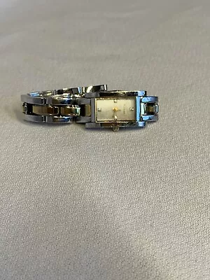 Vintage Fossil Silver And Gold Colored Stainless Steel Women’s Wristwatch Used • $17