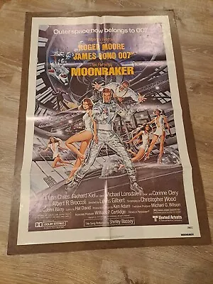 James Bond Moonraker Original Movie Poster One-sheet Roger Moore 27x41 • $110