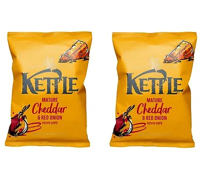 2 X KETTLE Chips Mature Cheddar & Red Onion Sharing Crisps Snacks 130g • $18.70