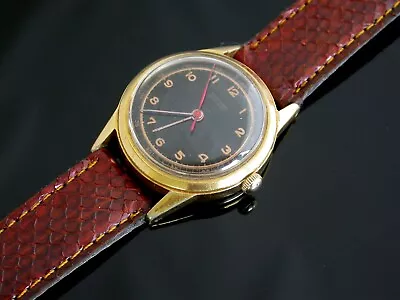 Vintage Draconis Impermeable Military Wrist Watch Black Dial .  Runs     L3118 • $150