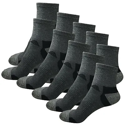 10 Pairs Mens Mid Cut Ankle Quarter Athletic Casual Sport Cotton Socks Size 6-12 • $22.59