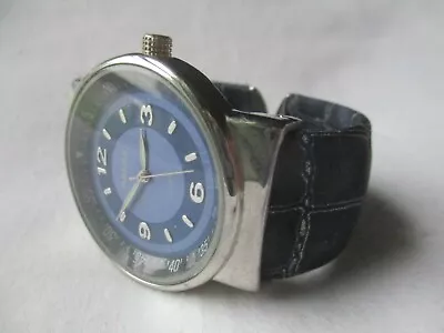 Magna Wristwatch Silver Tone Blue Cuff Band Water Resistant • $34